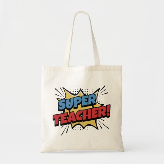 Tote Bag Super Professeur Style Bande Dessinée (Devant)