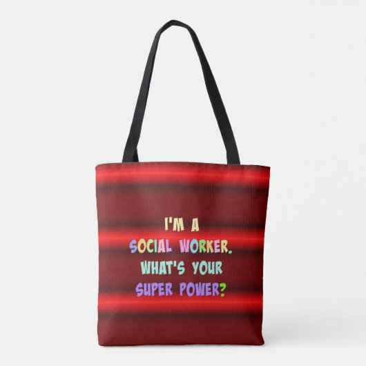 Tote Bag Super puissance du travailleur social (Dos)