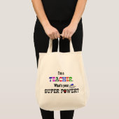 Tote Bag Super puissance enseignant (Devant (produit))