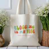 Tote Bag Super Retro Blogging is My Vibe, Blog, Blogger