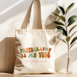 Tote Bag Super Retro Photographie est My Vibe, Photographe<br><div class="desc">Super,  style années 1970 rétro 'Photography Is My Vibe' fourre-tout pour les photographes.</div>