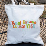 Tote Bag Super Retro Real Estate est My Vibe, Realtor<br><div class="desc">'Real Estate Is My Vibe' fourre-tout pour les agents immobiliers. Il est idéal pour la commercialisation de votre entreprise.</div>