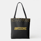 Tote Bag Superbe confetti doré sur fond noir (Dos)