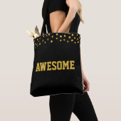 Tote Bag Superbe confetti doré sur fond noir (De près)