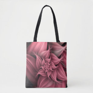 Tote Bag Superbe fleur rose corail fractale