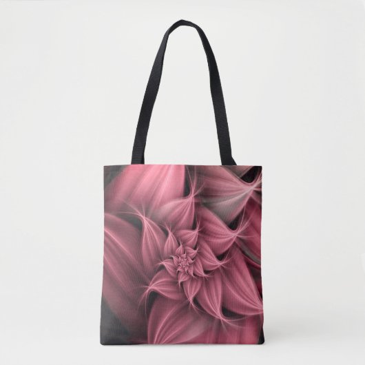 Tote Bag Superbe fleur rose corail fractale (Devant)