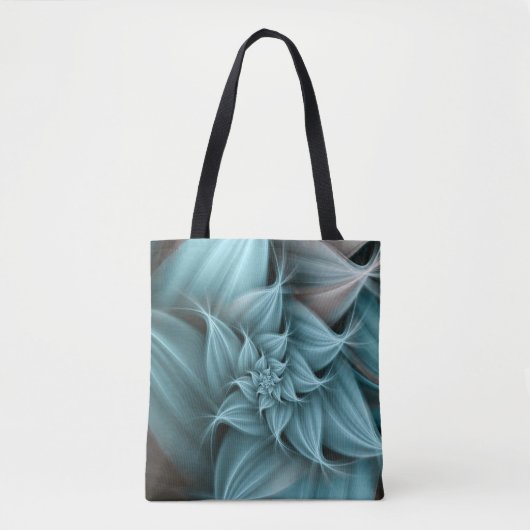 Tote Bag Superbe fleur turquoise fractale  (Devant)