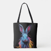 Tote Bag Superbe Lapin Bleu en feu (Dos)