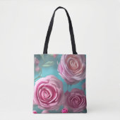 Tote Bag Superbe motif rose à l'aspect vintage (Devant)