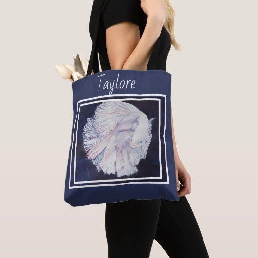 Tote Bag Superbe poisson de chasse blanc (De près)