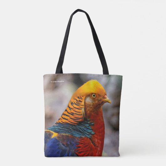 Tote Bag Superbe profil d'un faisan rouge doré (Dos)