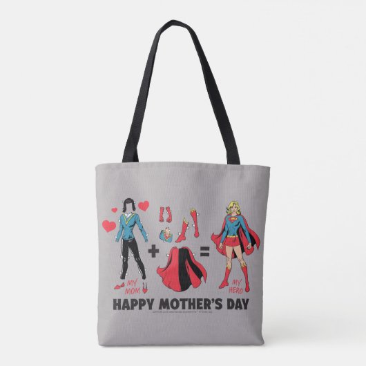 Tote Bag Superfille | Ma mère = Mon héros (Dos)