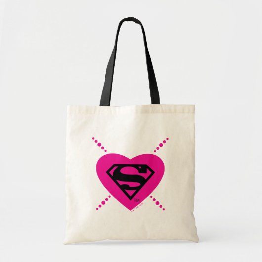 Tote Bag Supergirl Hearts Motif diagonal (Devant)