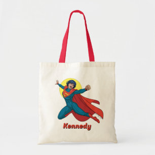 Tote Bag Supergirl volant en costume bleu