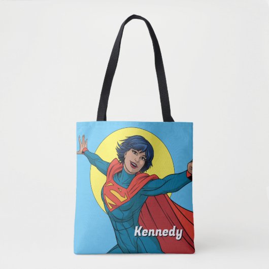 Tote Bag Supergirl volant en costume bleu (Devant)