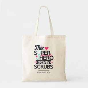 Tote Bag Superhero de soins infirmiers drôle dire la typogr