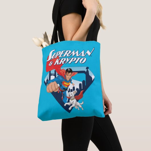 Tote Bag Superman & Krypto Soar (De près)