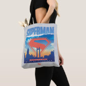 Tote Bag Superman Metropolis Skyline (De près)