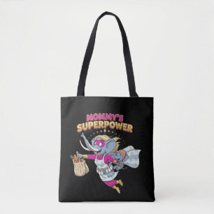 Tote Bag Superpower de Maman Éléphant Super-héros Dessin An
