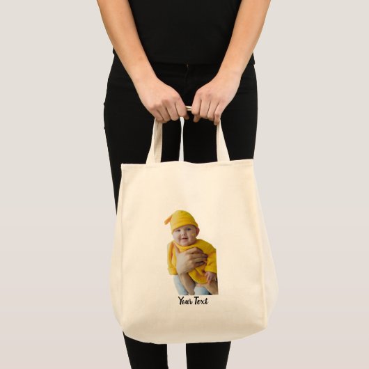 Tote Bag Sur mesure - Ajouter une photo et un texte (Devant (produit))
