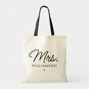 Tote Bag Sur Mesure, Mme Est. Script élégant moderne nouvel