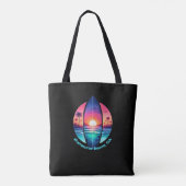 Tote Bag Surf au coucher du soleil (Dos)