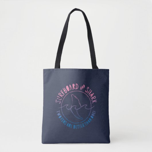 Tote Bag Surf Et Requin Drôle Surfer Surf Été (Devant)