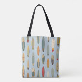 Tote Bag Surf Life - Retro Coastal Blue Surfboard Print (Dos)