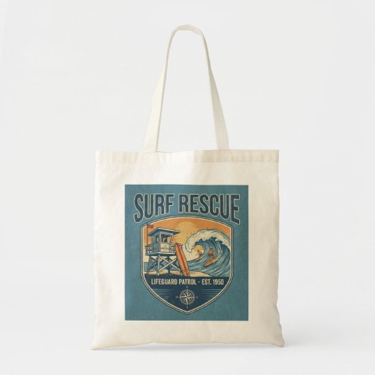 Tote Bag Surf Rescue Lifeguard Patrol Est 1950 (Devant)