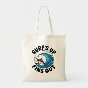 Tote Bag Surf’s Up, Fins Out - Cool Surfing Design