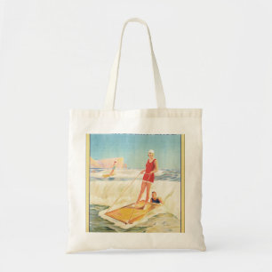 Tote Bag Surf se baignant en affiche de Vintage voyage de