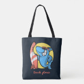 Tote Bag Surf Shark Beach S'il vous plaît (Dos)