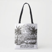 Tote Bag Surf tropical Van Coloring (Devant)