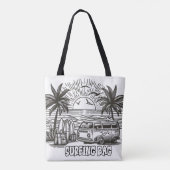 Tote Bag Surf tropical Van Coloring (Dos)