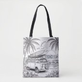 Tote Bag Surf tropical Van Coloring (Devant)