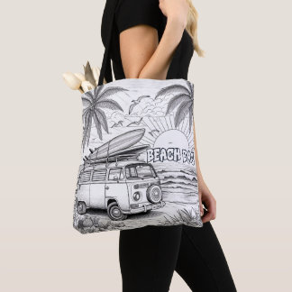Tote Bag Surf tropical Van Coloring