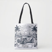 Tote Bag Surfboard Classic Car Coloring (Devant)