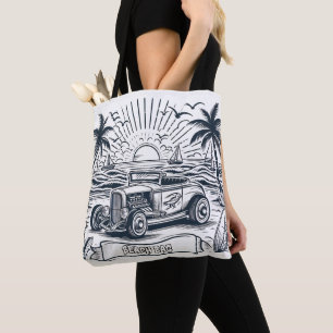 Tote Bag Surfboard Classic Car Coloring