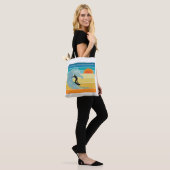Tote Bag Surfer Dude Sunset Vintage (Sur le modèle)