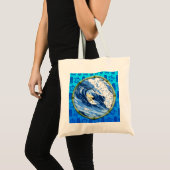 Tote Bag Surfer en cercle en bambou (Devant (produit))