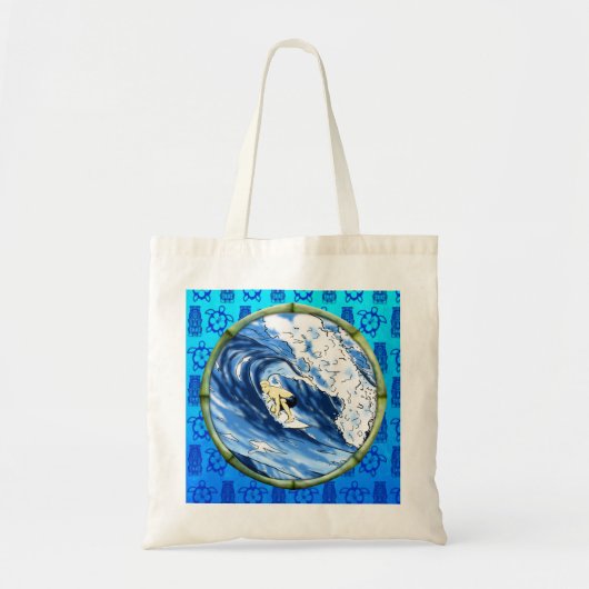 Tote Bag Surfer en cercle en bambou (Devant)