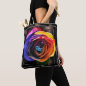 Tote Bag Surfer sur le Rose Rainbow (De près)
