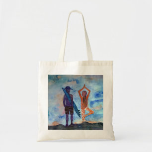Tote Bag Surfer violet Orange Yoga Girl Budget Fourre-tout