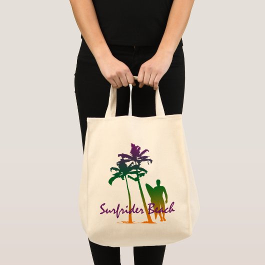 Tote Bag Surfrider Beach Hawaiian Palm Tree Blend (Devant (produit))