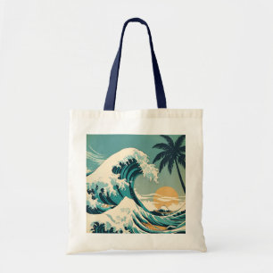 Tote Bag Surf's Up Retro Wave Design Classic California
