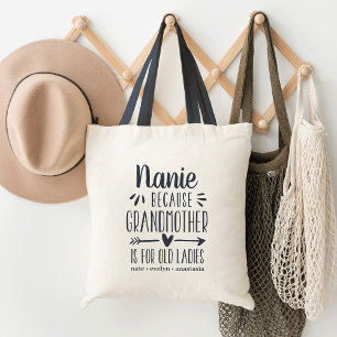 Tote Bag Surnom personnalisé Grand-mère est pour les viei