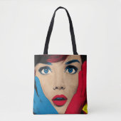 Tote Bag Surprised Woman in Pop Art (Devant)