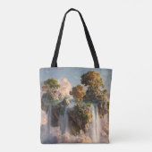 Tote Bag Surreal Floating Cliffs With Waterfalls (Dos)