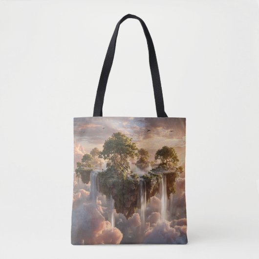Tote Bag Surreal Floating Islands With Waterfalls (Devant)