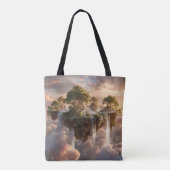 Tote Bag Surreal Floating Islands With Waterfalls (Dos)